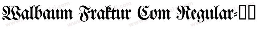 Walbaum Fraktur Com Regular字体转换